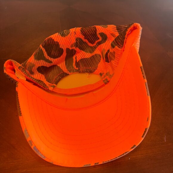 Vintage Bittners General Store Trucker Hat Trout Run Orange Camo Deer Hunting - Picture 5 of 5